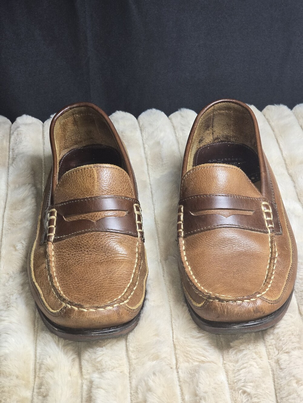 G.H. Bass & Co. Brown Leather Penny Loafers Size 7.5 M Weejuns Classic Preppy Ac